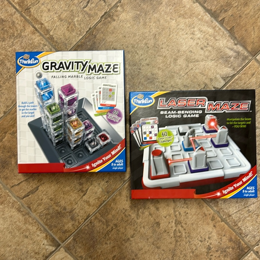 ThinkFun Gravity Maze & Laser Maze STEM Logic Games Complete